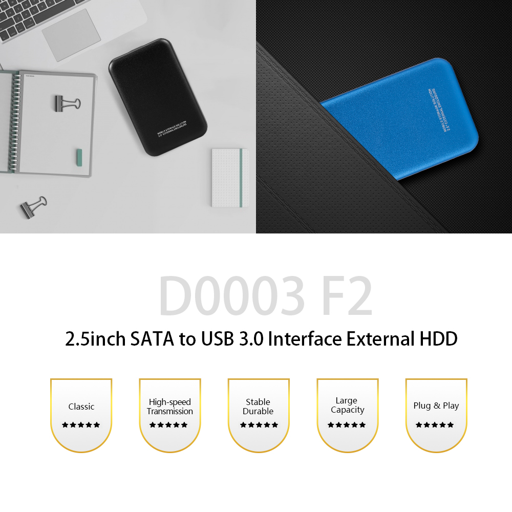 Ổ cứng di động HD Giao diện F2 2,5 inch SATA sang USB 3.0 Truyền tốc độ cao