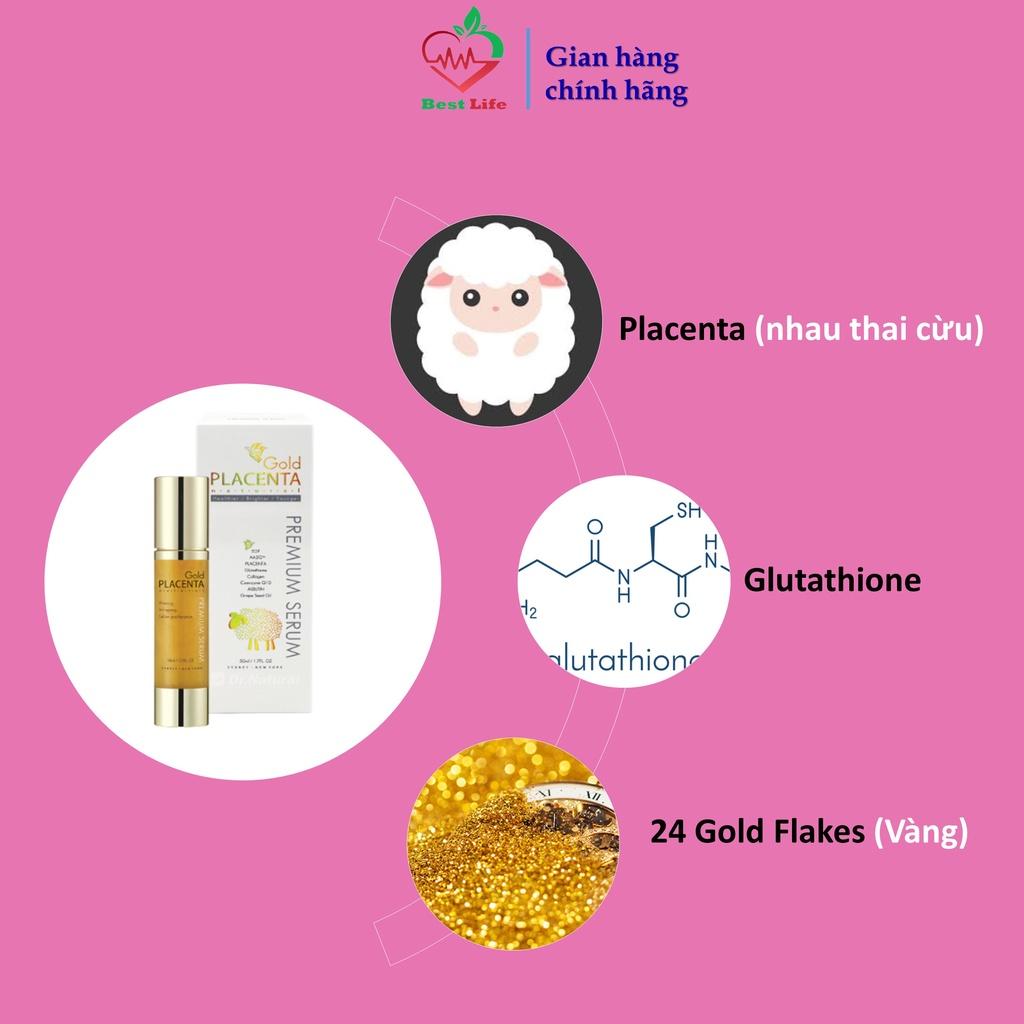 SERUM Dr. Natural Gold Placenta cấp ẩm phục hồi da ngăn ngừa lão hoá giúp da trắng sáng tuýp 50ml