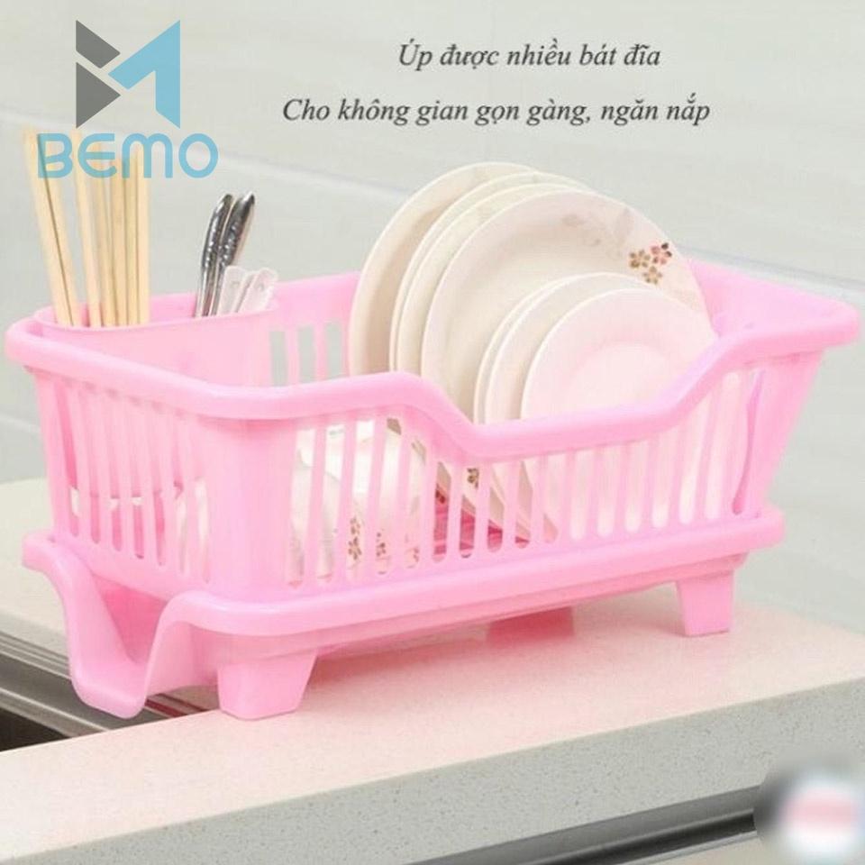 Khay Kệ Úp Chén Bát, Rổ Úp Chén Đĩa Đũa Muỗng Có Khay Hứng Nước Tiện Lợi