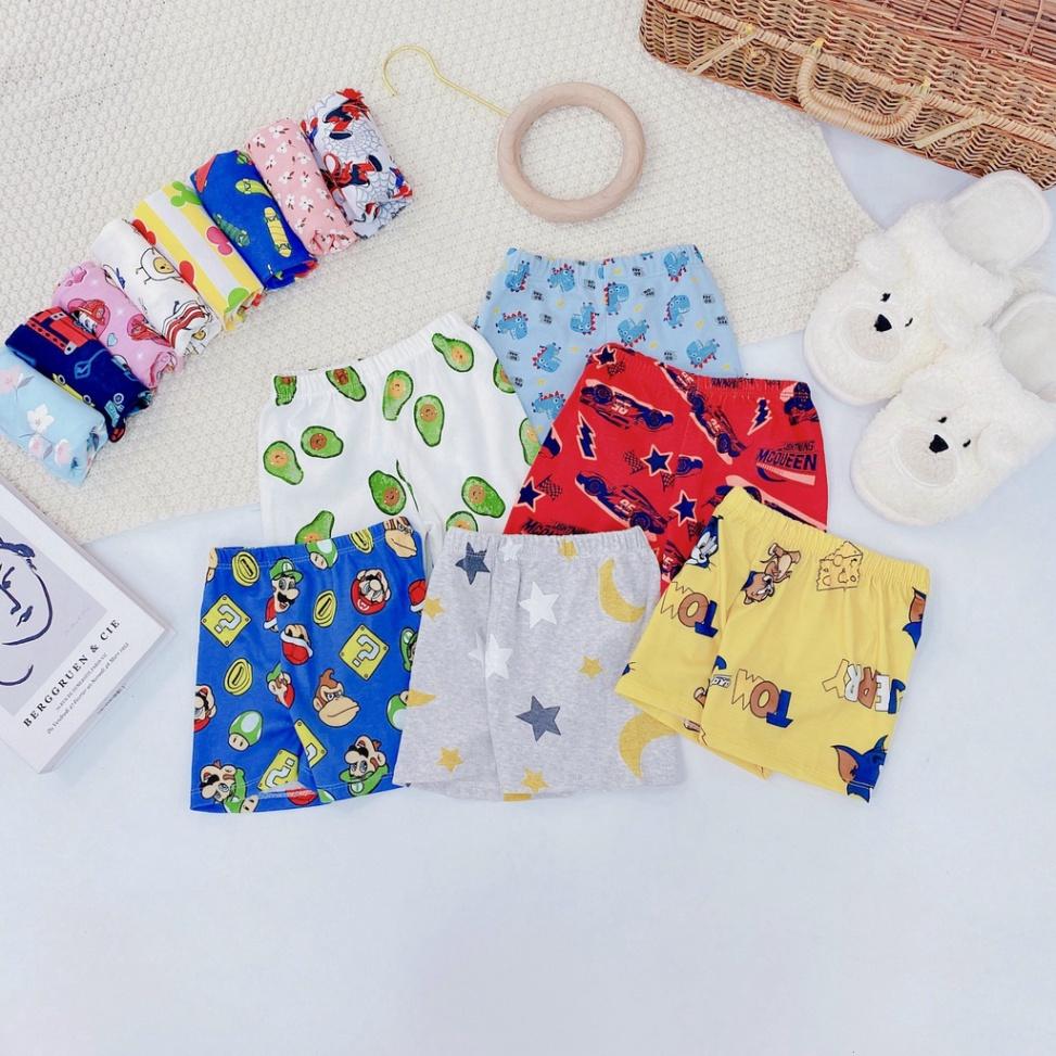 quần đùi chục cho bé gái bé trai quần chục đùi chất thun lạnh cotton cho bé họa tiết ngộ đáng yêu lili.kids QC01