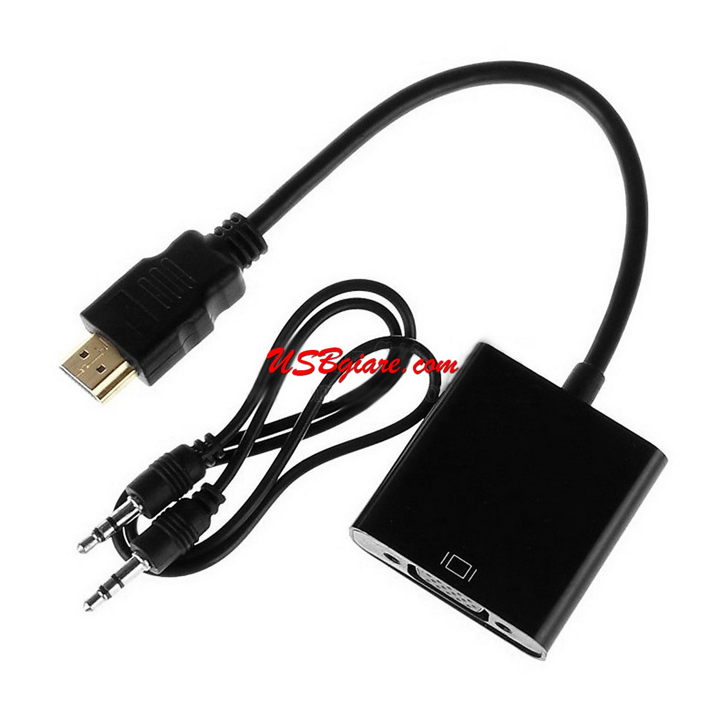 Dây cáp chuyển HDMI sang VGA có âm thanh Audio jack 3.5mm