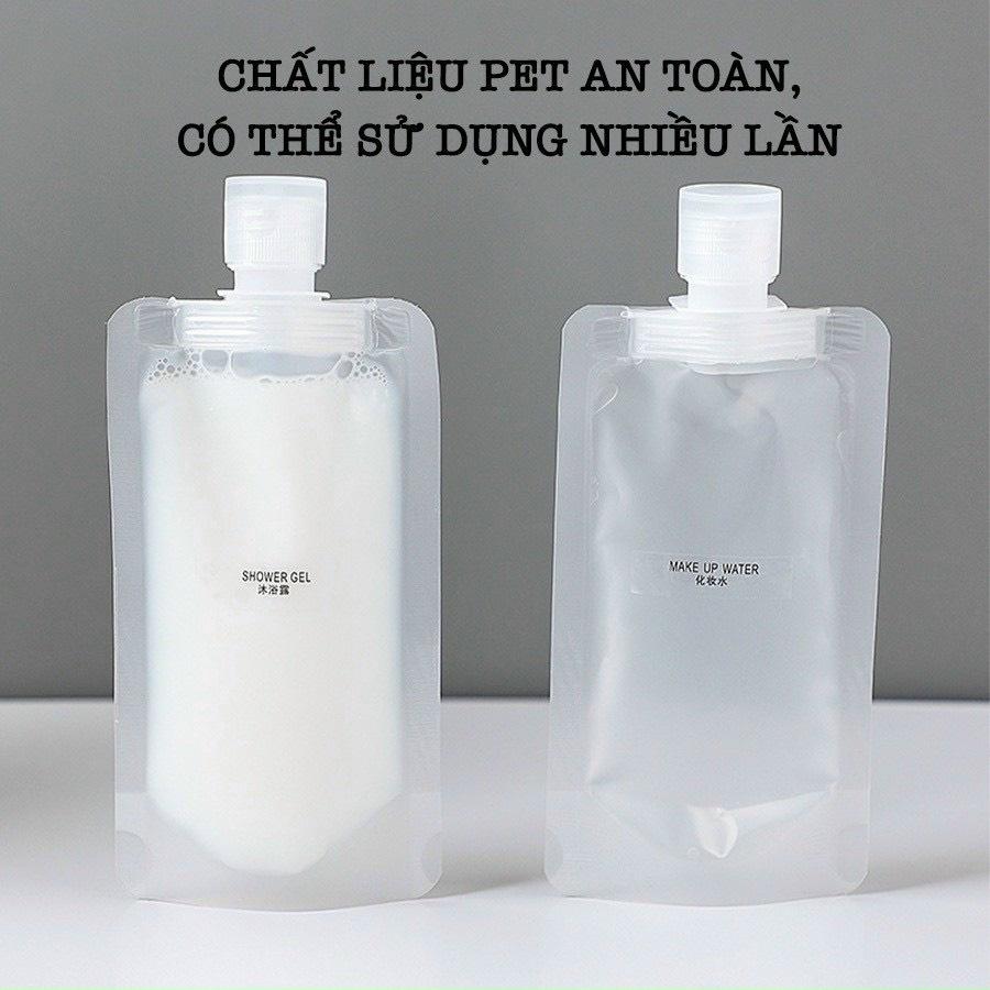 Bộ 3 Chai Chiết Mỹ Phẩm -Dầu Gội, Sữa Tắm Túi Chiết Mỹ Phẩm -Du Lịch Trong Suốt Mini Chống Nước 30ml/ 50ml/ 100ml