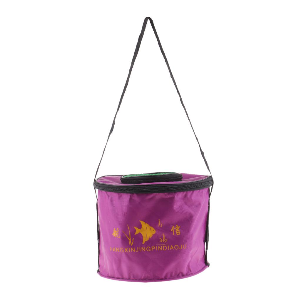 Collapsible Folding Fishing Bucket Outdoor Camping Fish Water Bucket Round S