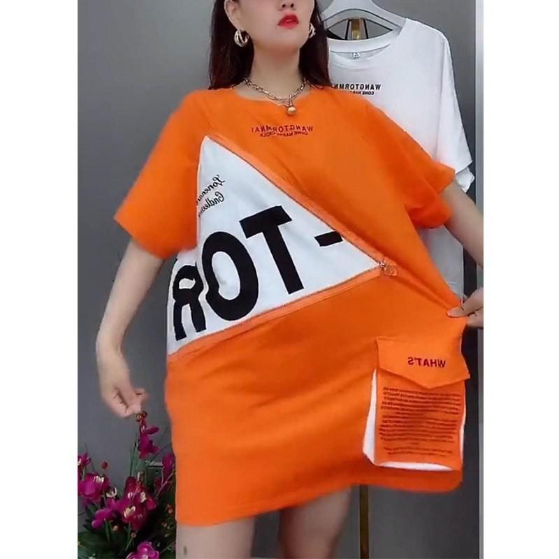 Áo Thun FREESIZE Nữ Tay Lỡ UNISEX Cotton dày mịn có dây kéo kiểu A502