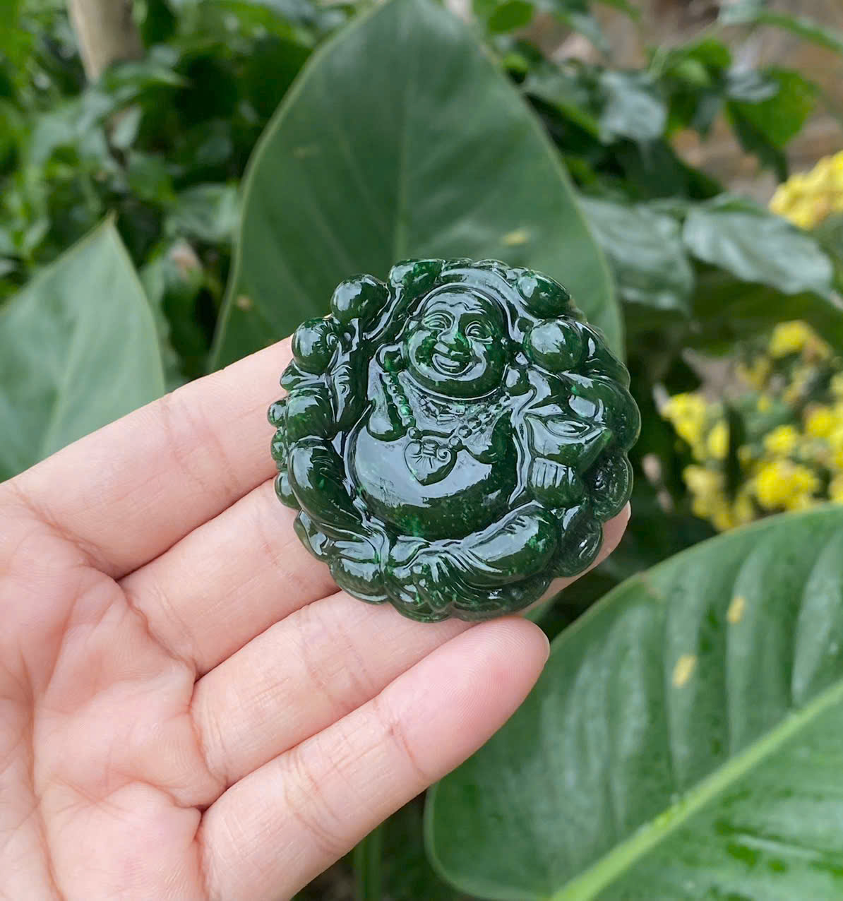 Mặt dây chuyền ngọc bích phật di lặc, mặt dây chuyền ngọc bích|phongthuygiaphat