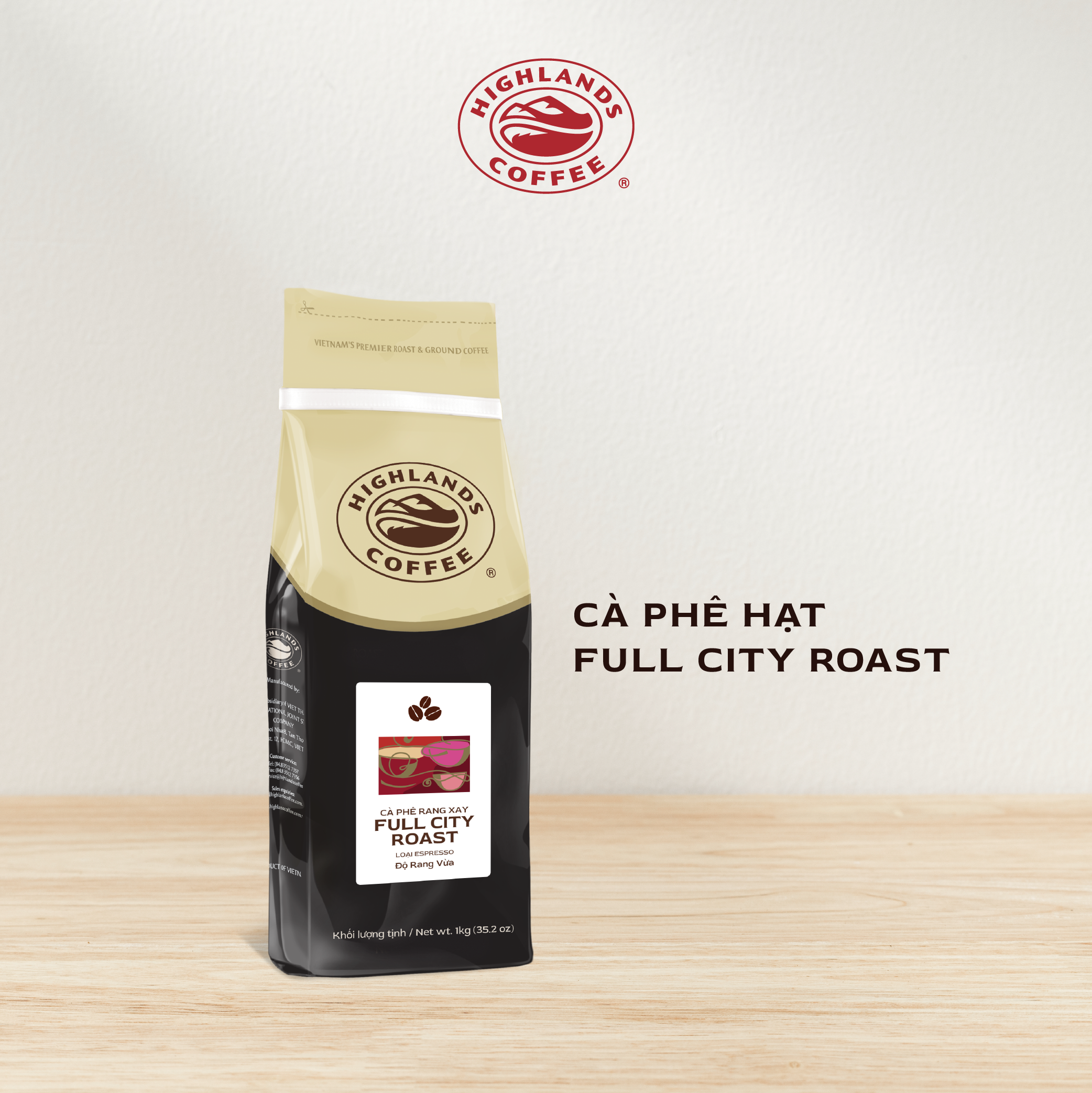 Cà Phê Hạt Full City Highlands Coffee (1kg)