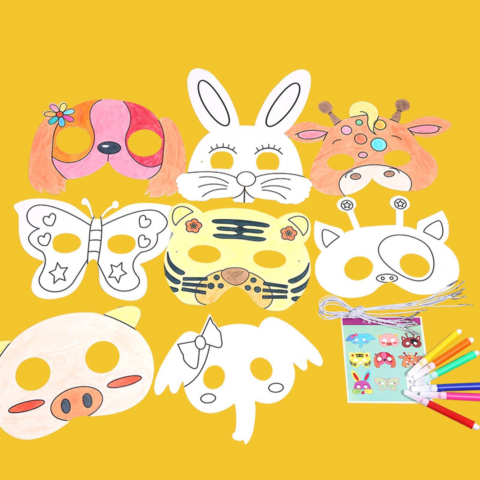 Adorable DIY White Card Unpainted   for Girls and Boys Easily Install Accessories with 8 Different Pattern Adjustable