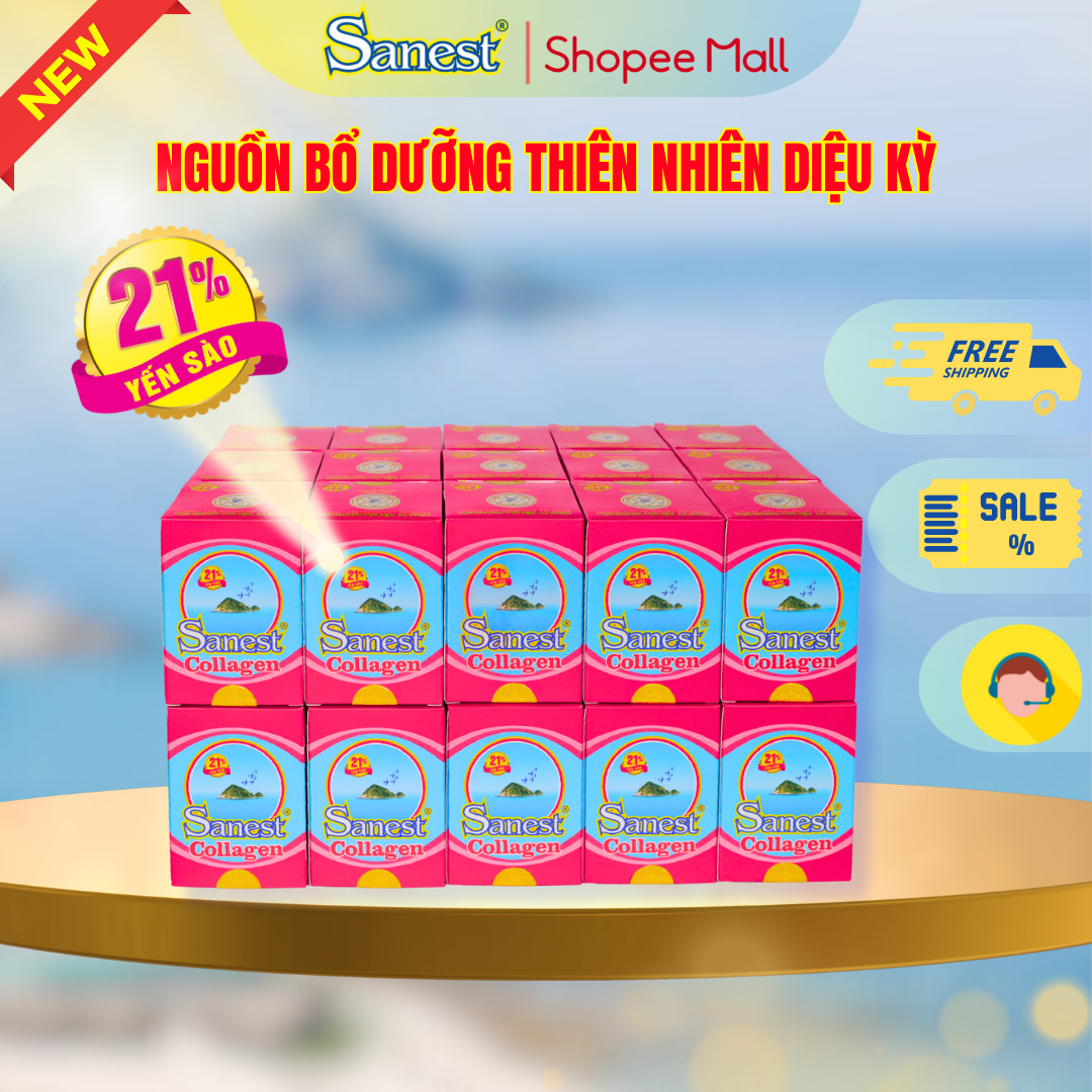 NEW [ Combo 30 lọ] Nước Yến sào Khánh Hòa Sanest 21% - Collagen