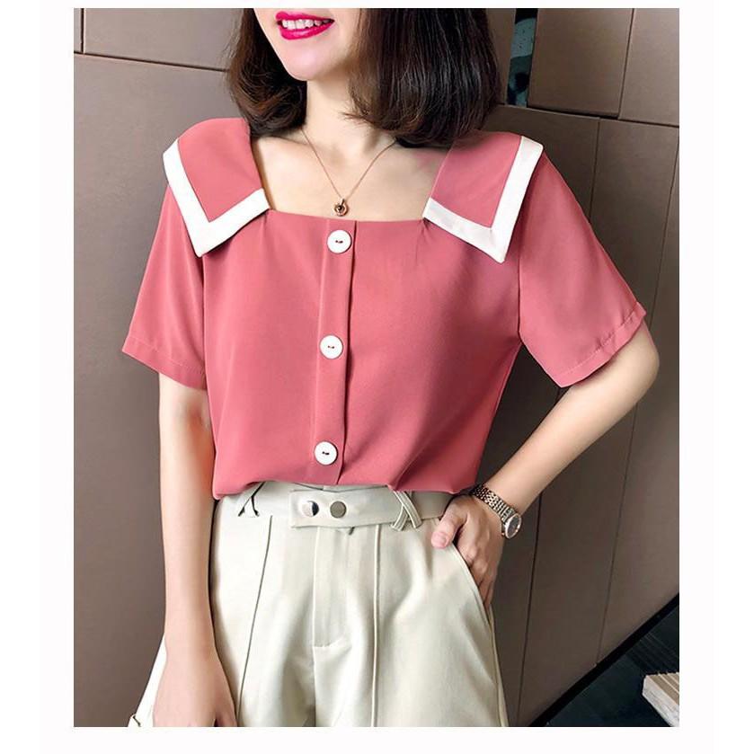 AÓ CỔ SEN PHỐI VIỀN CỔ HOTTREND