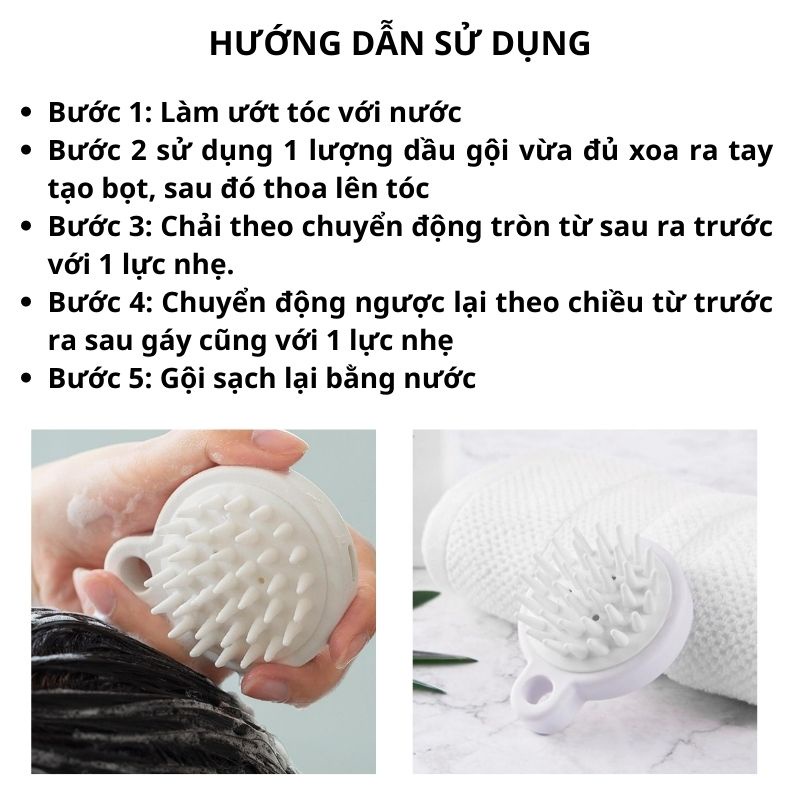 Lược Gội Đầu Bằng Silicon, Mát Xa Da Đầu, Giảm Rụng, Kích Thích Mọc Tóc, Tiện LợI - HÀNG LOẠI 1- CHÍNH HÃNG MINIIN