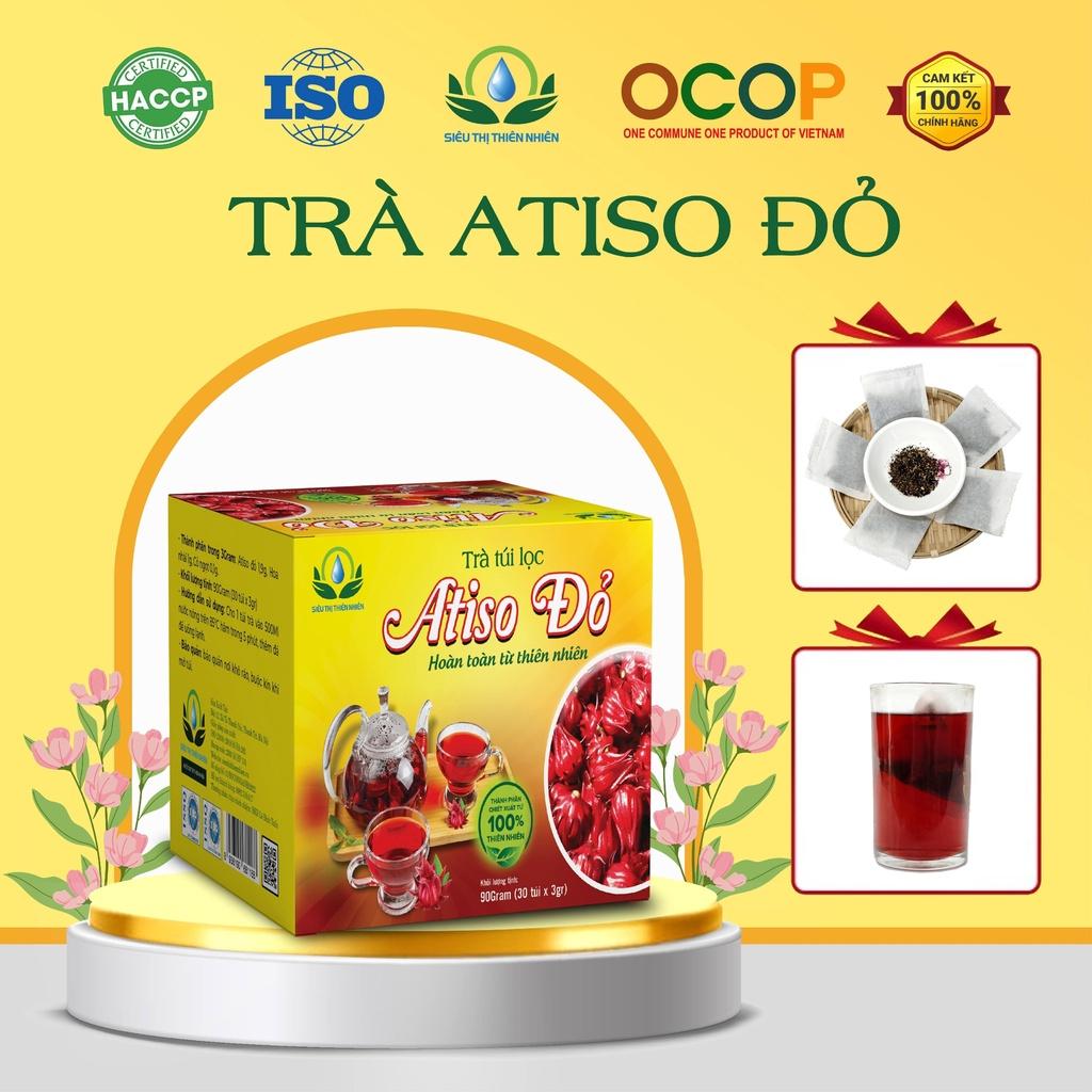 Trà Hoa Atiso đỏ hộp 30 Túi Lọc x 3Gram của Siêu Thị Thiên Nhiên