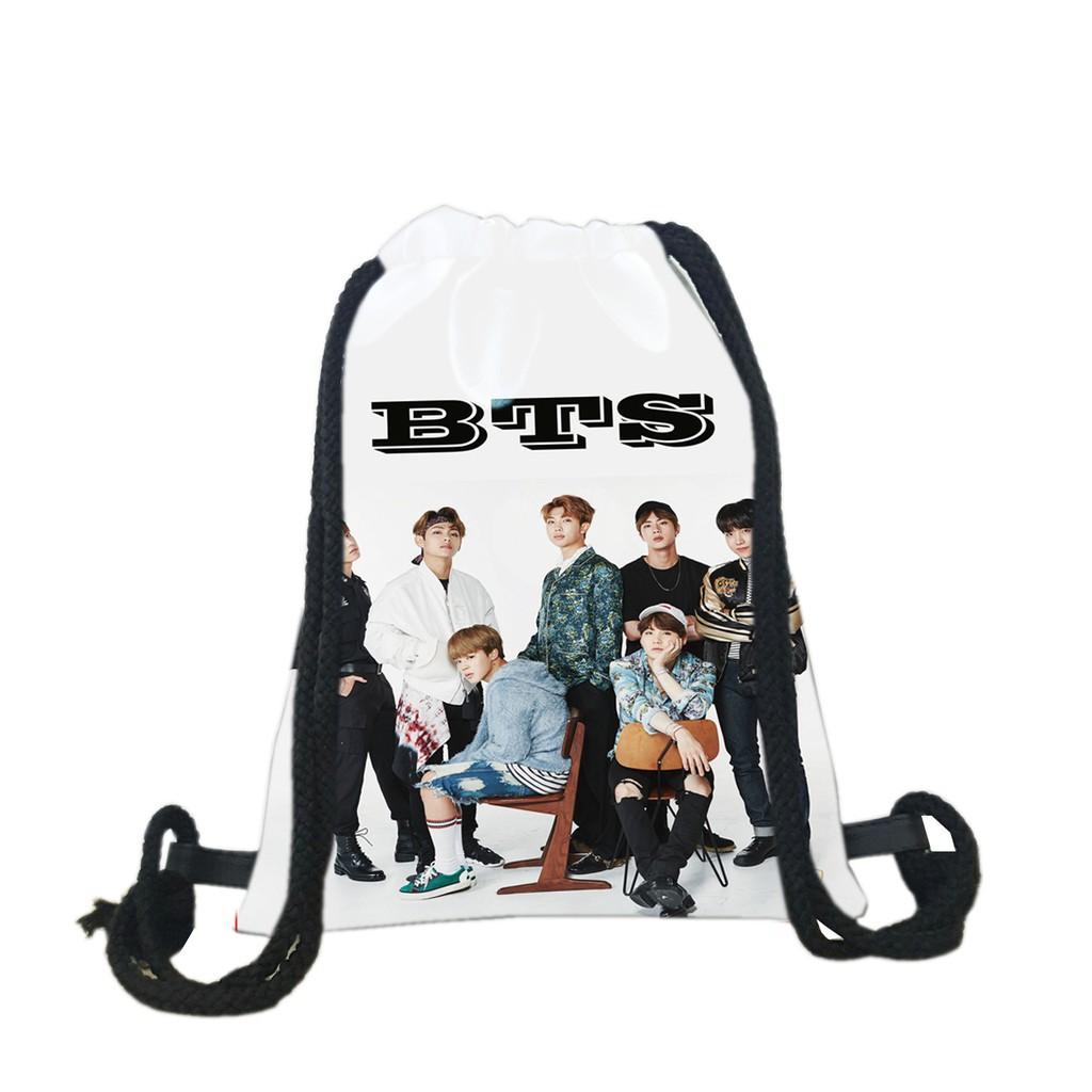 Balo dây rút BTS, balo dây rút unisex in hình BTS thời trang size 40cm