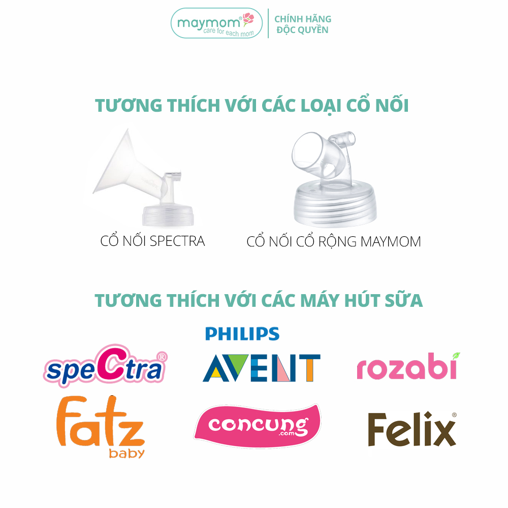 Chặn Sữa Spectra Thương Hiệu Maymom, Phụ Kiện Thay Thế Máy Hút Sữa Spectra S1 Plus, S2 Plus, M1, M2, 9S, 9Plus