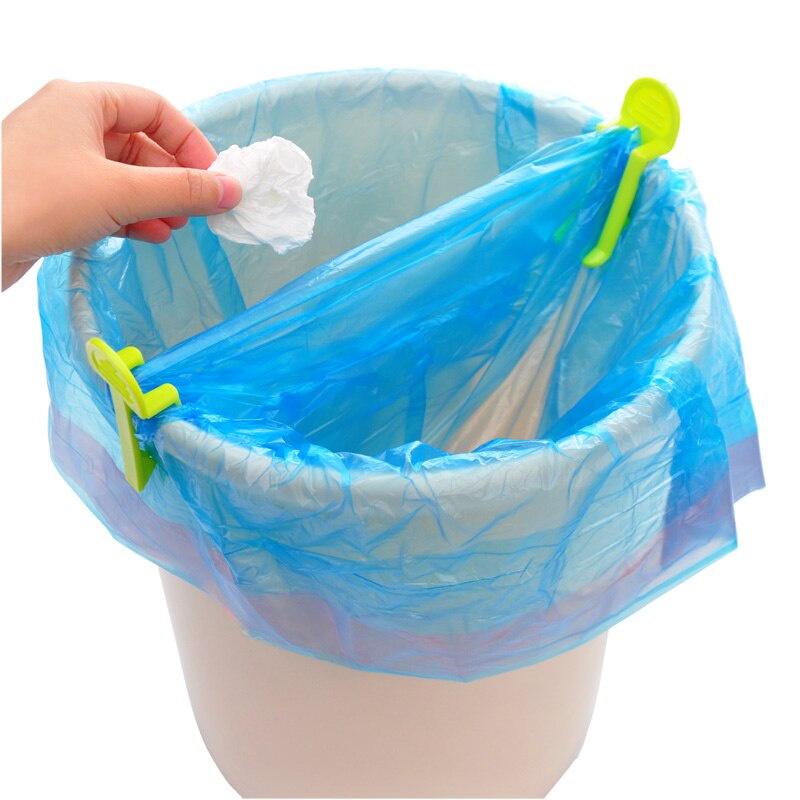 5 pcs/set Creative Candy Color Trash Cans Side Clip Garbage Bags Fixed Clip