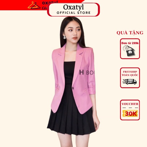 Áo Vest nữ công sở Oxatyl M003 tay lỡ 1 lớp chất liệu vải mềm mịn cao cấp