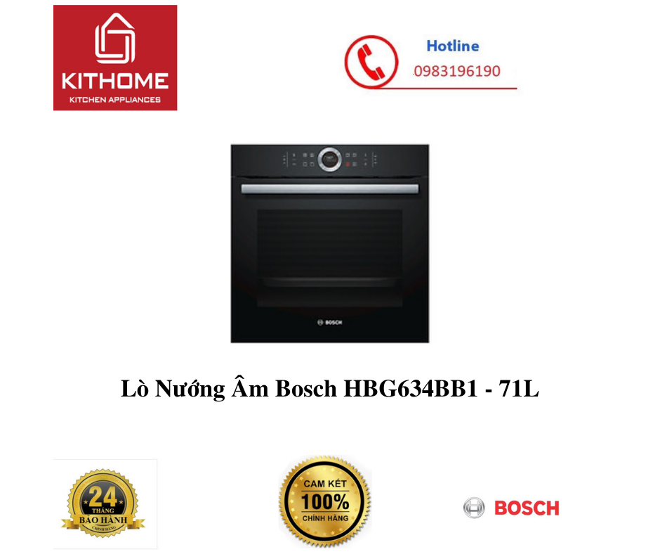 Lò Nướng Âm Bosch HBG634BB1 - 71L - Hàng Chính Hãng