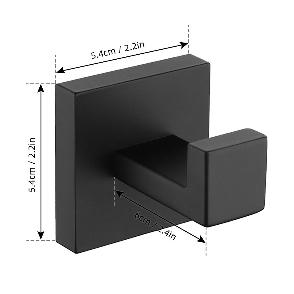 Móc treo tường vắt khăn Màu đen Làm bằng thép không gỉ 304