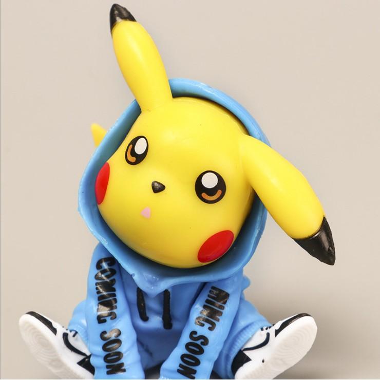 KHO-HN * Mô hình Pikachu mặc áo Hoodie dễ thương cho các bạn trang trí tiểu cảnh, móc khóa, DIY