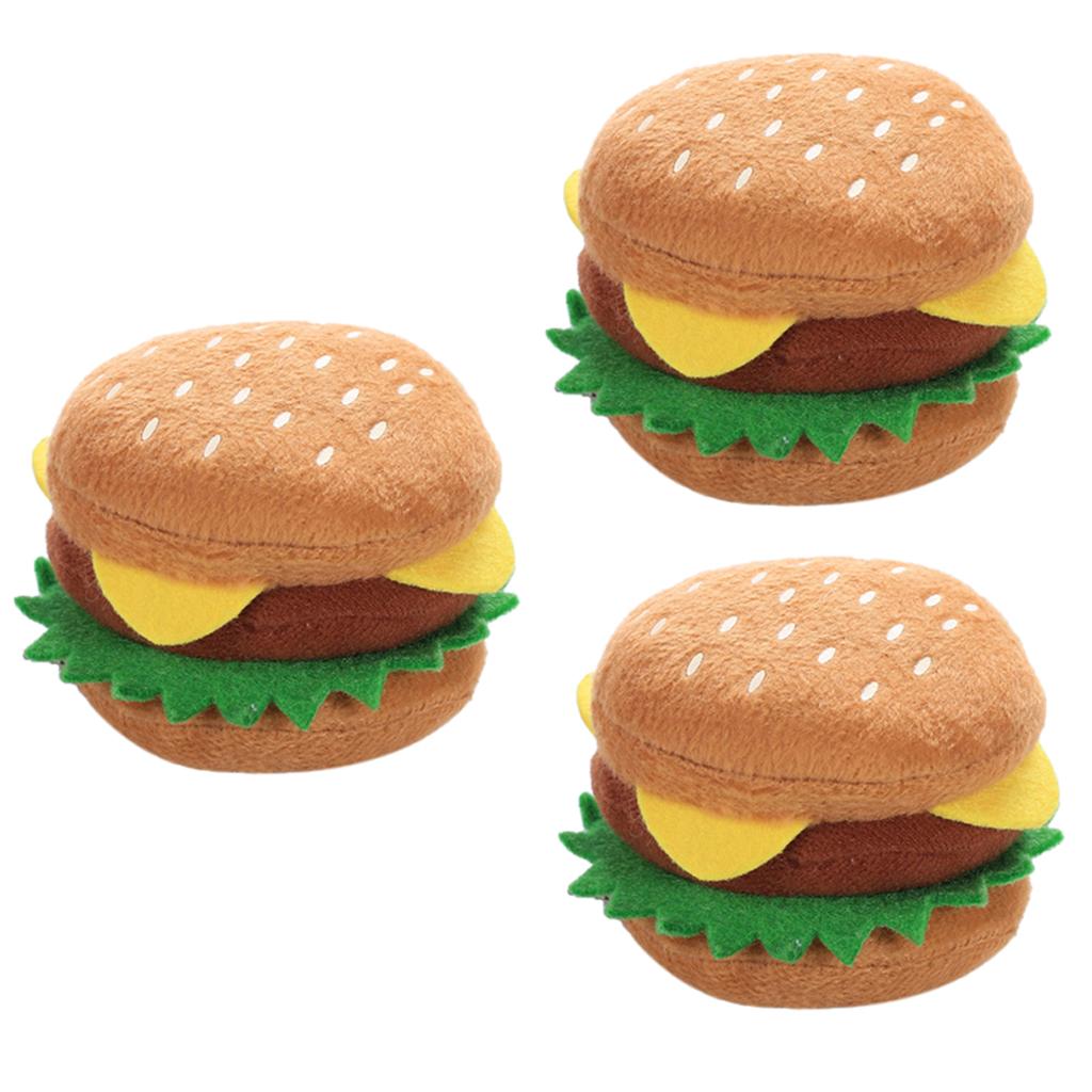 3 Chó Hamburger Nhai Đồ Chơi Squeaky Sang Trọng Đồ Chơi Chó Chó Mọc Răng Sạch Đồ Chơi