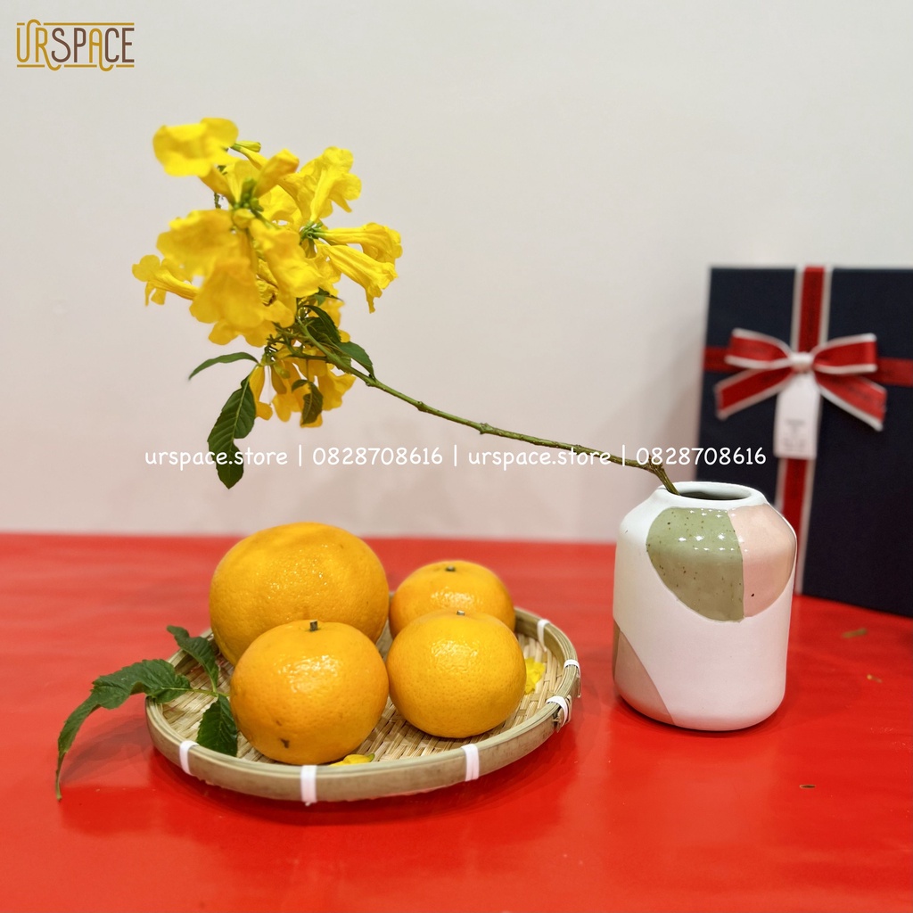 Bình hoa gốm sứ mini URSPACE trang trí bàn làm việc decor phòng khách