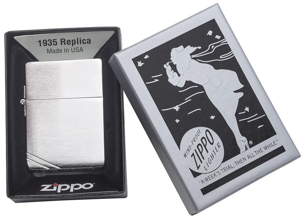 Bật Lửa Zippo 1935 Replica Brushed Chrome 1935.25