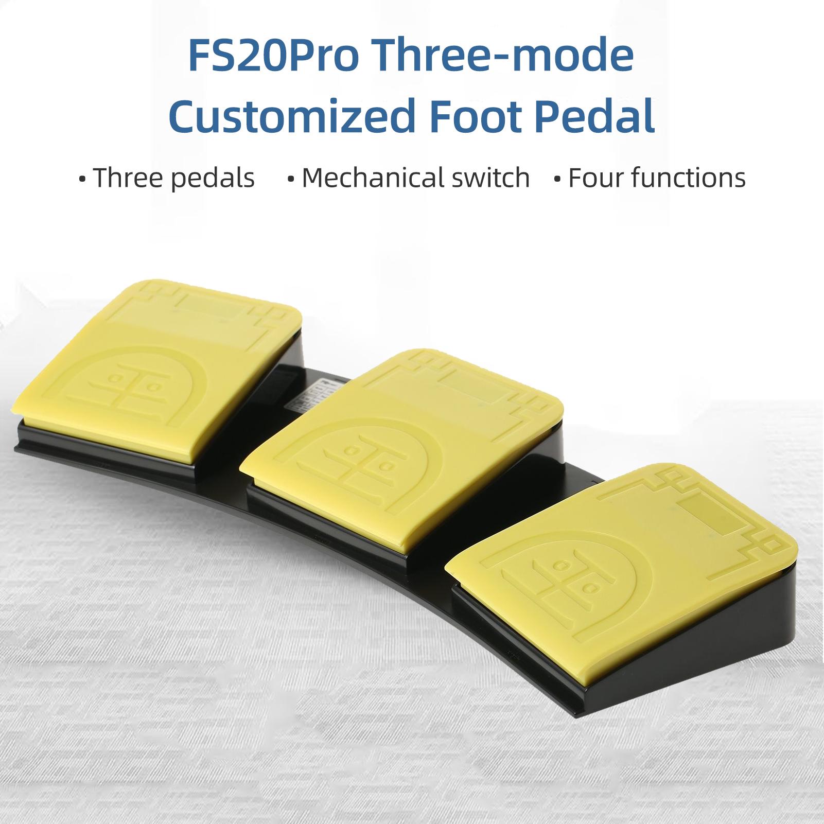 FS20Pro Triple Foot Switch Multifunctional Customized Foot Pedal USB+2.4G+BT Three-mode Connection Mechanical Switch