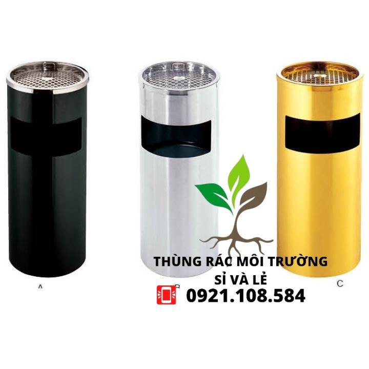 THÙNG RÁC GẠT TÀN DẠNG TRON INOX(INOX TRẮNG,ĐEN,MÀU VÀNG)