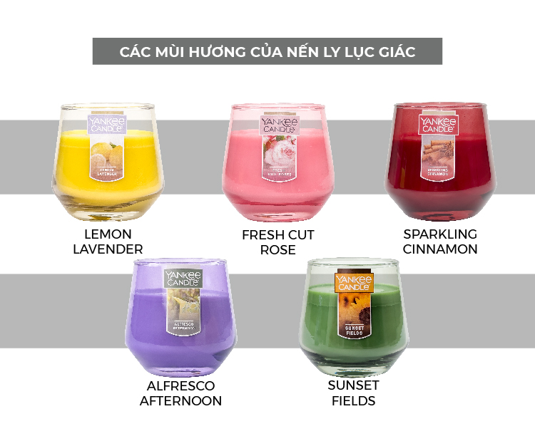 Nến Ly Lục Giác Sáp Đậu Nành 284gram từ Yankee Candle - Lemon Lavender