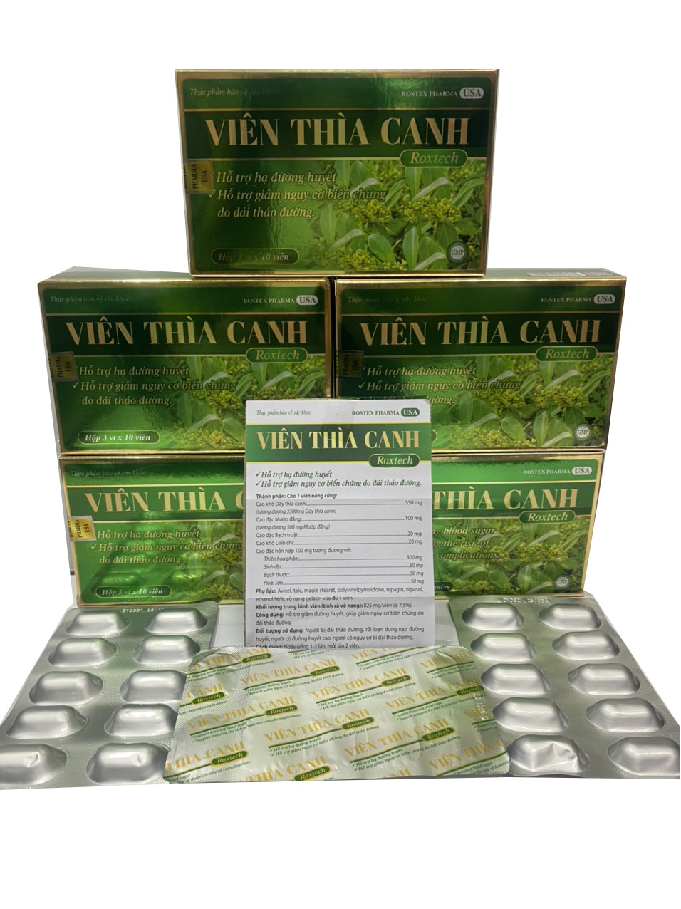 Viên Cao Thìa Canh Roxtech - Hộp 30 viên - hỗ trợ giảm đường huyết, giúp giảm nguy cơ biến chứng do đái tháo đường