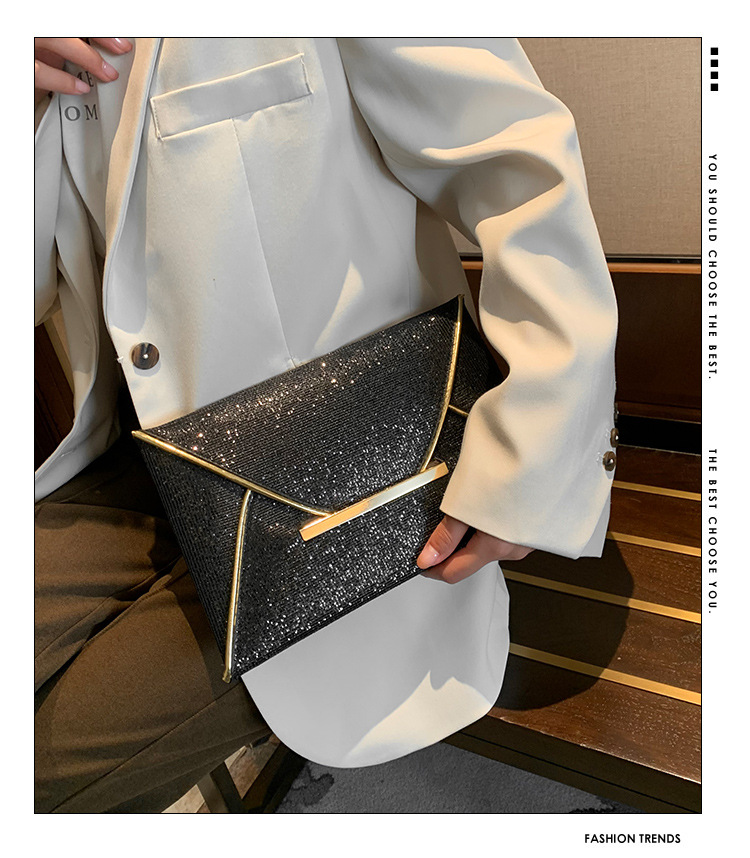 Ví Cầm Tay Nữ Đi Chơi Dự Tiệc Mùa Thu Đông 2022 Xu Hướng Âu Mỹ Hình Phong Thư Túi Buổi Tối Sáng Bóng Giản Dị Jess86