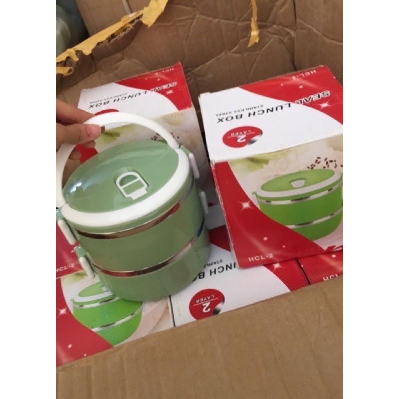 Hộp cơm giữ nhiệt 2 tầng lúa mạch