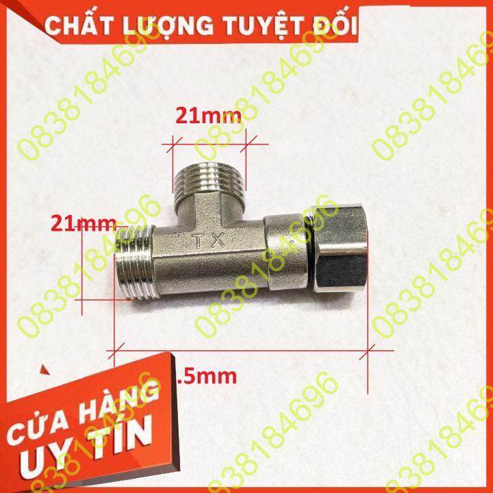 Tê ren ngoài rắc co, van tê cầu chia nước bồn cầu 2 ren ngoài 1 đầu ốc vặn inox