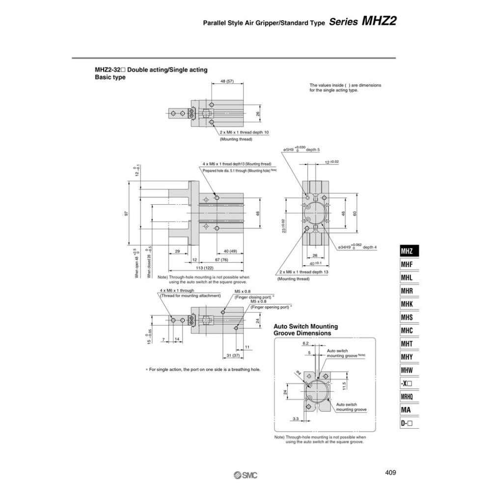 Xylanh kẹp SMC MHZ2-32D .