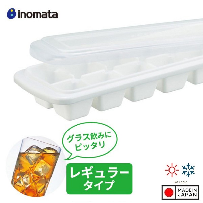 Combo 2 khay làm đá 12 viên có nắp Inomata 