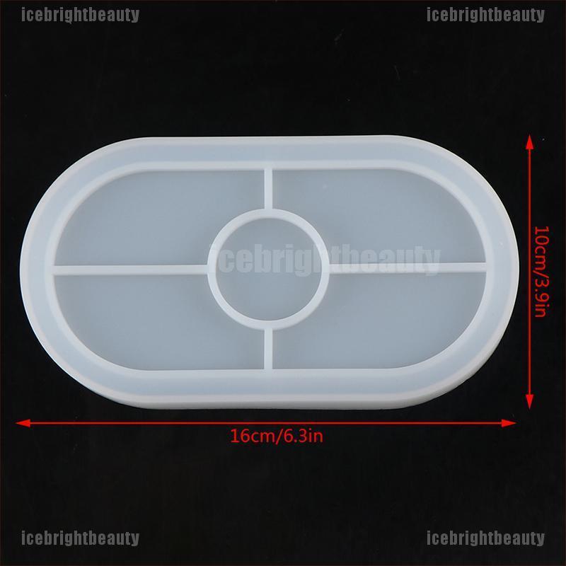 ICEB Concrete Oval Mold Ashtray Coaster Square Flexible Silicone Tray Mold Epoxy