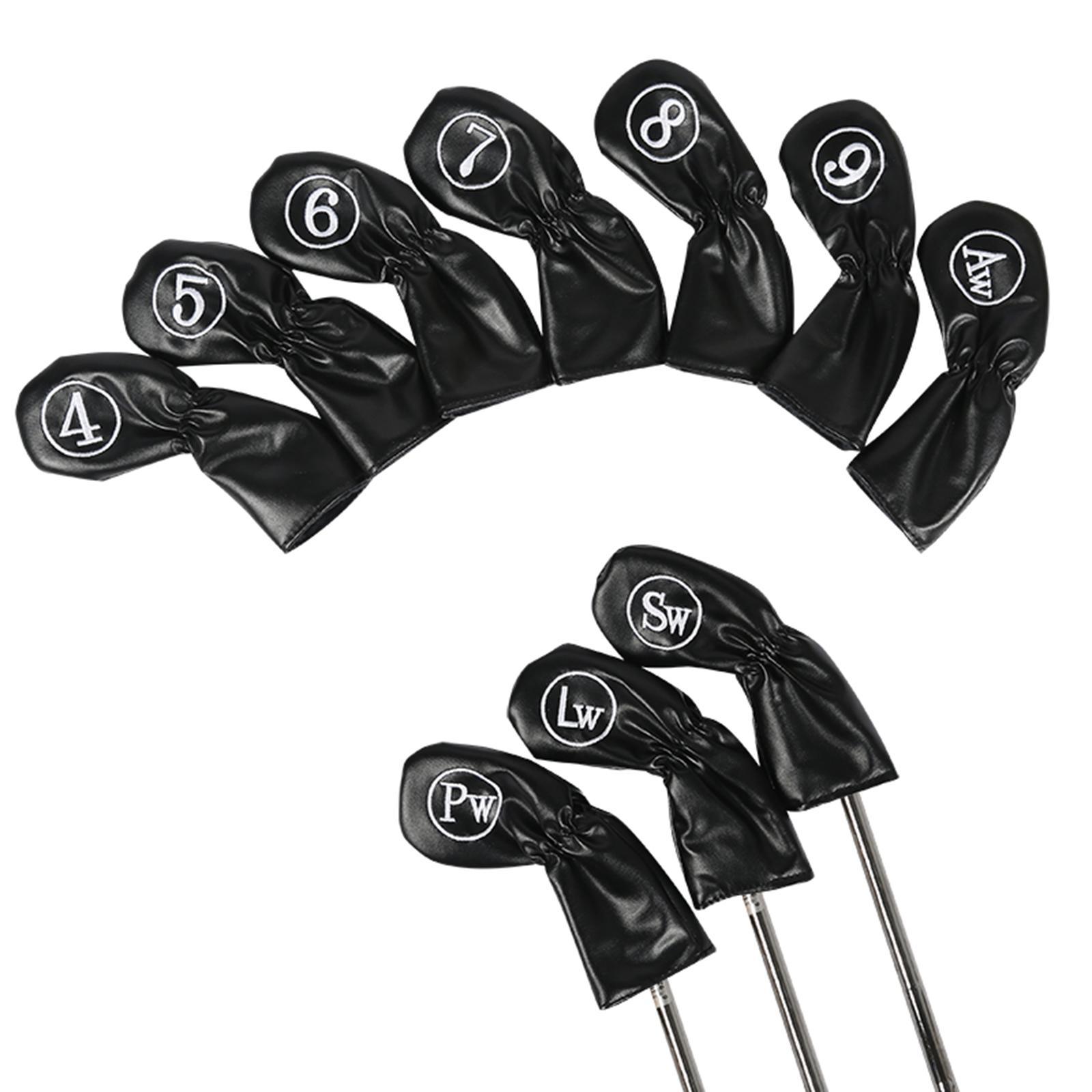 10x Golf Iron Covers Set Protector Golf Wedges Headcovers Golf Club Headcovers with Number Tags for Display Golfer Putters Golfers Women Men