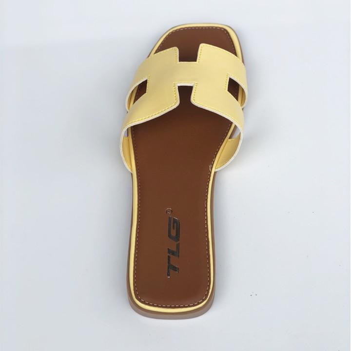 TLG Dép Thời Trang Nữ Da PU Cao Cấp Quai Ngang Chũ H Lót Dép Mềm Êm 21307