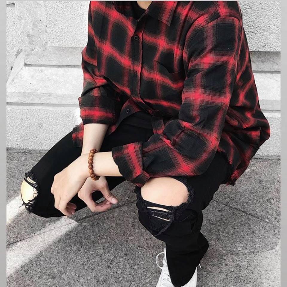 áo sơ mi caro flannel sọc 4 màu