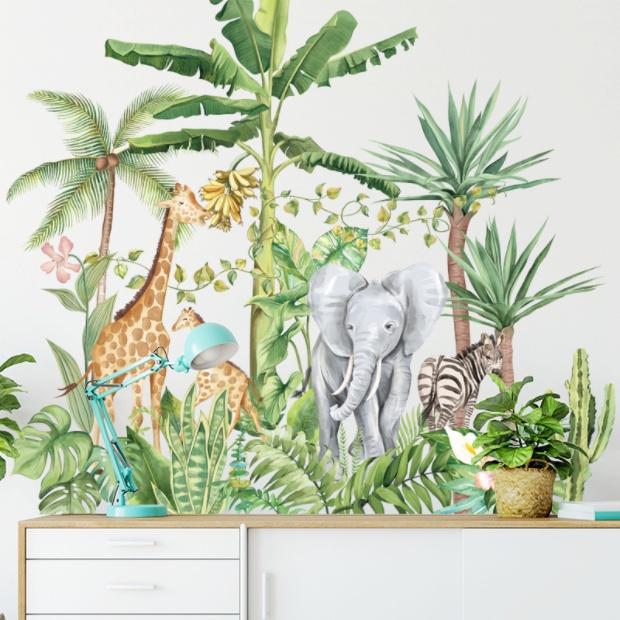 Decal trang trí tường - Những động vật ở rừng rậm