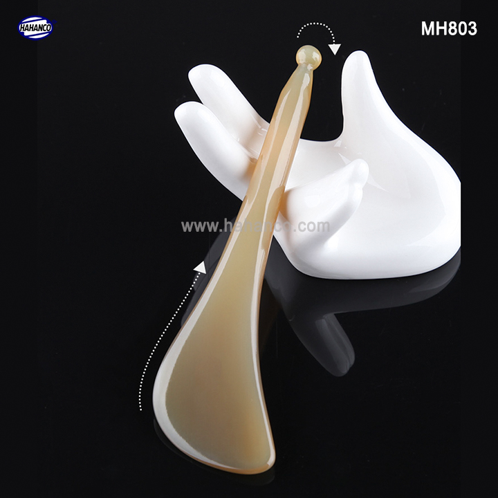 Dụng cụ massage ấn huyệt bằng sừng đầu vát đánh bay vết nhăn da mặt không cần dùng kem dưỡng