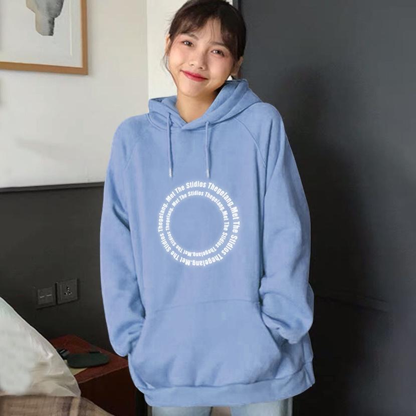 Áo hoodie unisex phản quang vòng tròn chữ, áo khoác nỉ nam nữ unisex form rộng – ST176 - babitrendy