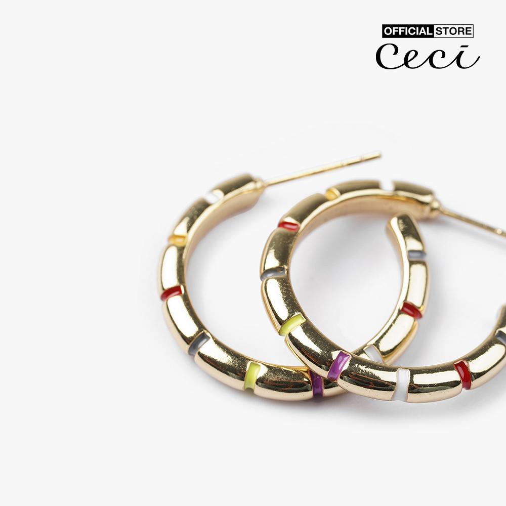 CECI - Khuyên tai nữ khoen tròn dạng hở phối màu sặc sỡ CC1-07000126-27