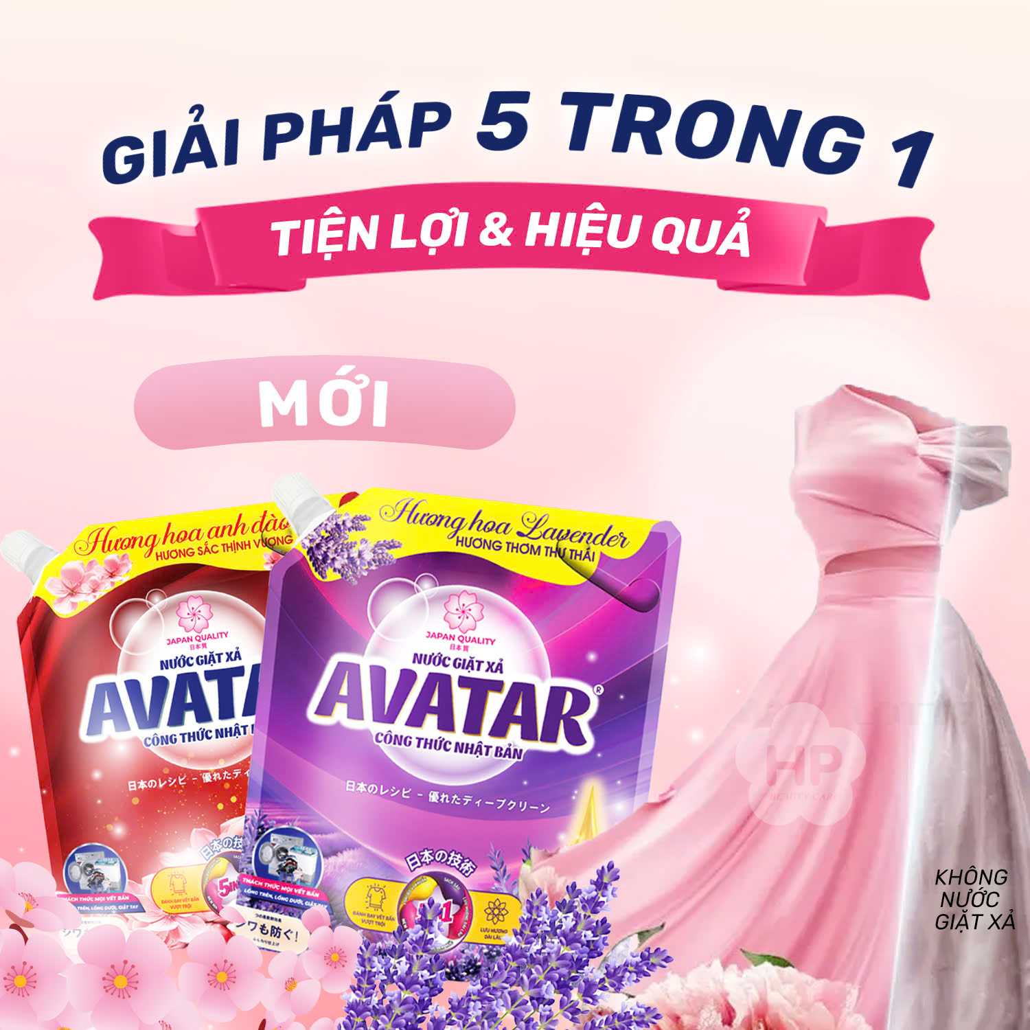 Combo 2 Túi Nước Giặt Xả Vải Avatar Hương Hoa Anh Đào Túi 4kg4