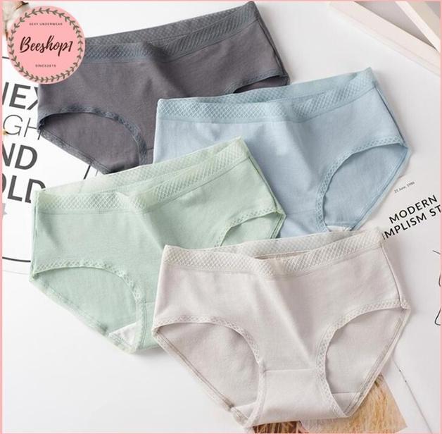 Combo 3 Quần lót cotton viền ren sexy quyến rũ thấm hút mồ hôi QC48 - giao màu ngẫu nhiên