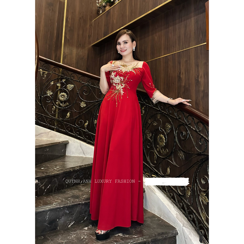 Đầm Dạ Hội Thiết Kế Dáng Xòe Kết Hoa Sang Trọng Cao Cấp Kelly Dress