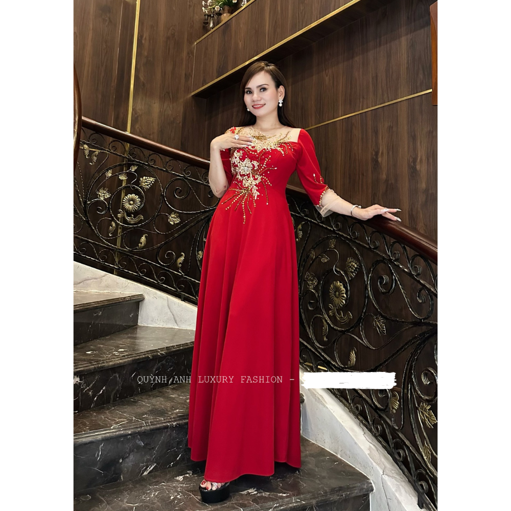 Đầm Dạ Hội Dáng Xòe Kết Hoa Kelly Dress