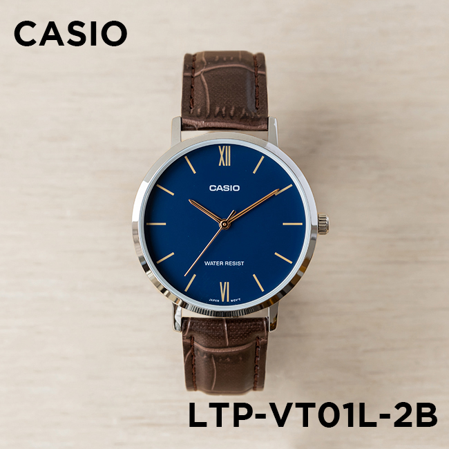 Đồng hồ nữ dây da Casio Standard chính hãng Anh Khuê LTP-VT01L-2BUDF (34mm)