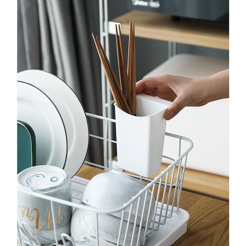 Kệ úp chén, dĩa, đũa, ly ráo nước WhiteKitchen & Drain - Home and Garden
