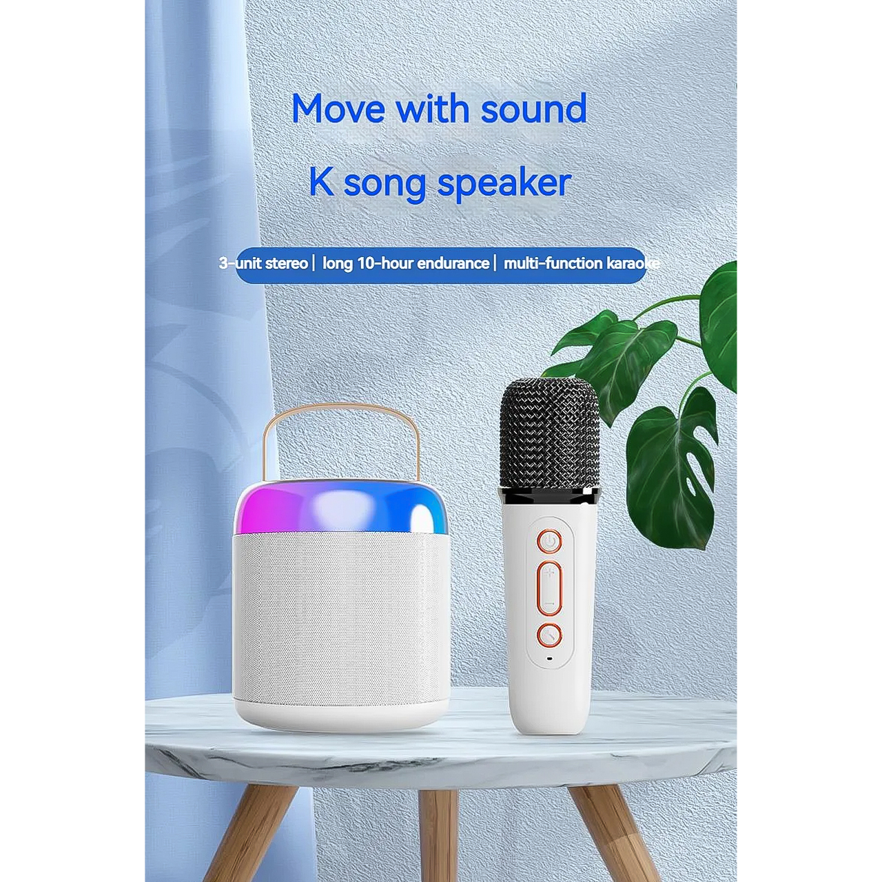 Loa bluetooth karaoke mini Vinetteam Y2 kèm 2 micro không dây hát siêu hay hỗ trợ thẻ nhớ, AUX kết nối điện thoại, laptop - hàng chính hãng