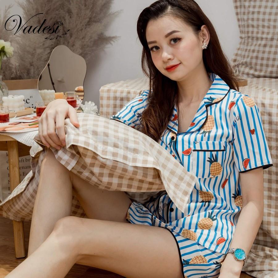 Bộ Đùi Nữ Họa Tiết - Vadesi, Pijama Lụa Cao Câp, Đồ Ngủ Đẹp, Thời Trang Nữ